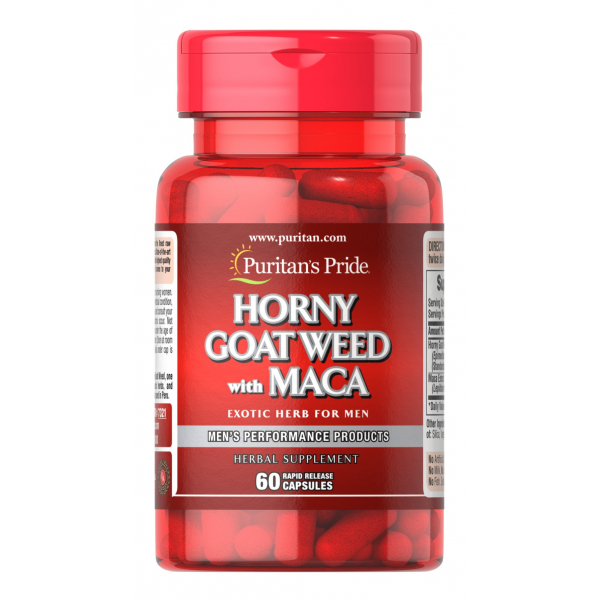 Стимулятор тестостерону Puritan's Pride Horny Goat with Maca, 60 капсул