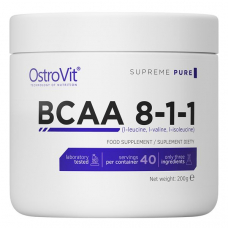 Амінокислота BCAA OstroVit BCAA 8:1:1, 200 грам Без смаку Амінокислота BCAA OstroVit BCAA 8:1:1, 200 грам Без смаку