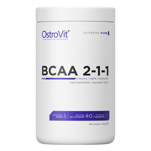 Амінокислота BCAA OstroVit BCAA 2:1:1, 400 грам Без смаку