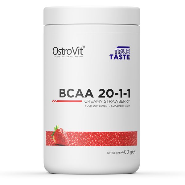 Амінокислота BCAA OstroVit BCAA 20-1-1, 400 грам Полуничний крем