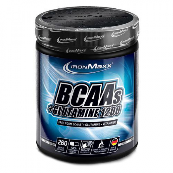 Амінокислота BCAA IronMaxx BCAAs + Glutamine 1200, 260 капсул