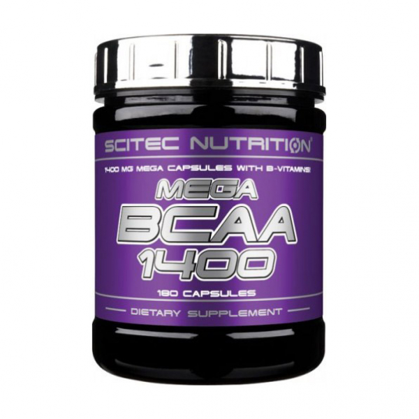 Амінокислота BCAA Scitec Mega BCAA 1400, 180 капсул