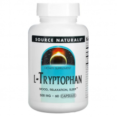 Амінокислота Source Naturals L-Tryptophan 500 mg, 60 капсул Амінокислота Source Naturals L-Tryptophan 500 mg, 60 капсул