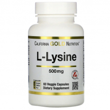 Амінокислота California Gold Nutrition L-Lysine, 60 вегакапсул