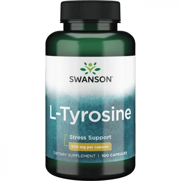 Амінокислота Swanson L-Tyrosine 500 mg, 100 капсул