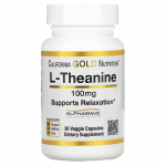Амінокислота California Gold Nutrition L-Theanine 100 mg, 30 вегакапсул