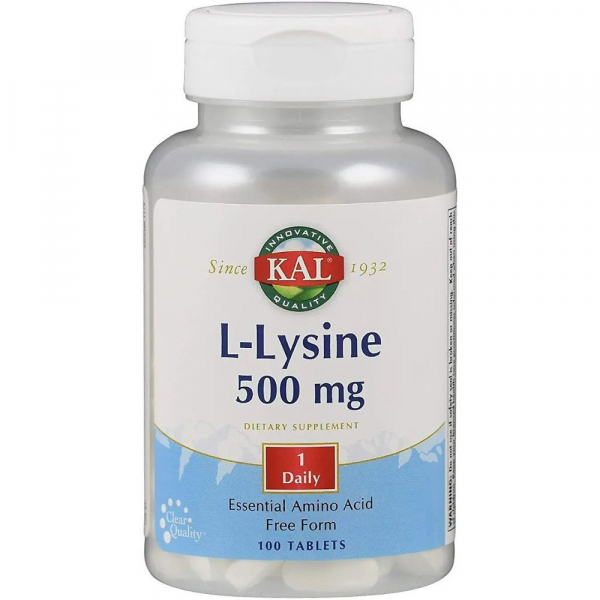 Амінокислота KAL L-Lysine 500 mg, 100 таблеток