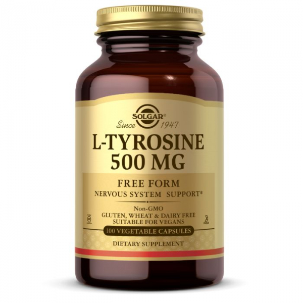 Амінокислота Solgar L-Tyrosine 500 mg, 100 вегакапсул