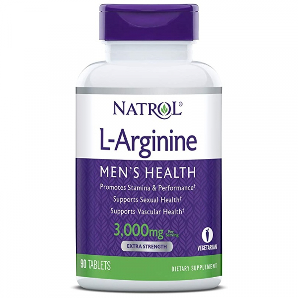 Амінокислота Natrol L-Arginine 3000 mg, 90 таблеток