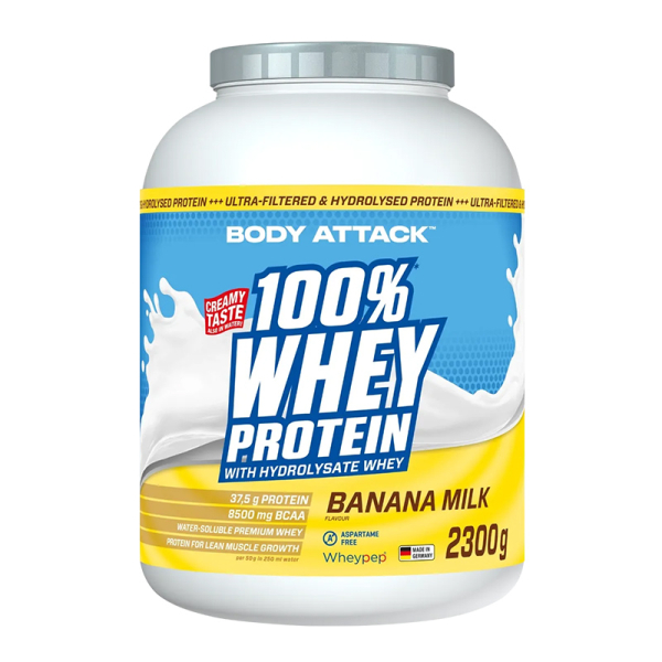Протеїн Body Attack 100% Whey Protein 2300гр Бананове молоко