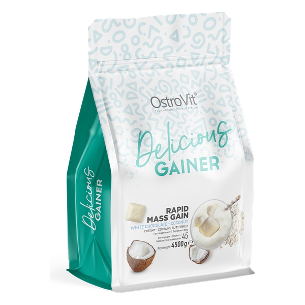 Гейнер OstroVit Delicious Gainer, 4.5 кг Білий шоколад-кокос