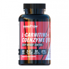 Жироспалювач Vansiton L-Carnitine + Coenzyme Q10, 60 капсул Жироспалювач Vansiton L-Carnitine + Coenzyme Q10, 60 капсул