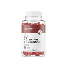 Жироспалювач OstroVit CLA + Green Tea + L-Carnitine, 90 капсул Жироспалювач OstroVit CLA + Green Tea + L-Carnitine, 90 капсул