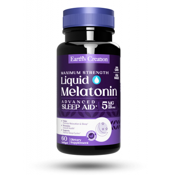 Натуральна добавка Earth‘s Creation Melatonin 5 mg, 60 капсул