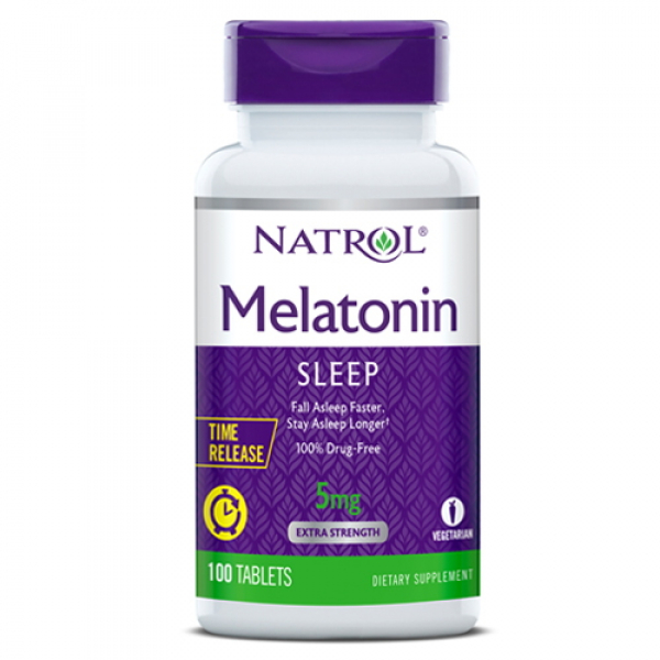Натуральна добавка Natrol Melatonin 5 mg Time Release, 100 таблеток
