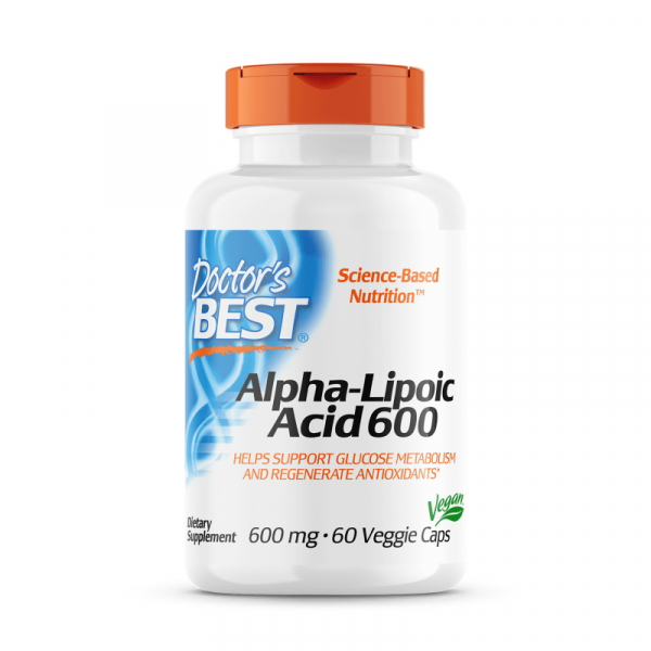 Натуральна добавка Doctor's Best Alpha-Lipoic Acid 600 mg, 60 вегакапсул