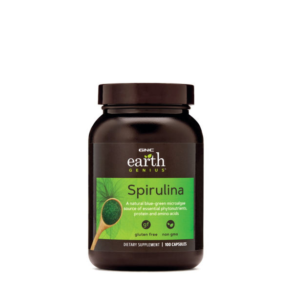 Натуральна добавка GNC Earth Genius Spirulina, 100 капсул
