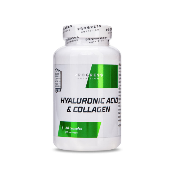 Натуральна добавка Progress Nutrition Hyaluronic acid & Collagen, 60 капсул
