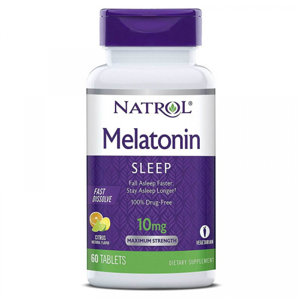Натуральна добавка Natrol Melatonin 10mg Fast Dissolve, 60 таблеток Цитрус