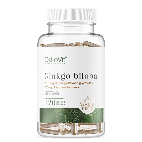 Натуральна добавка OstroVit Vege Ginkgo Biloba, 120 вегакапсул