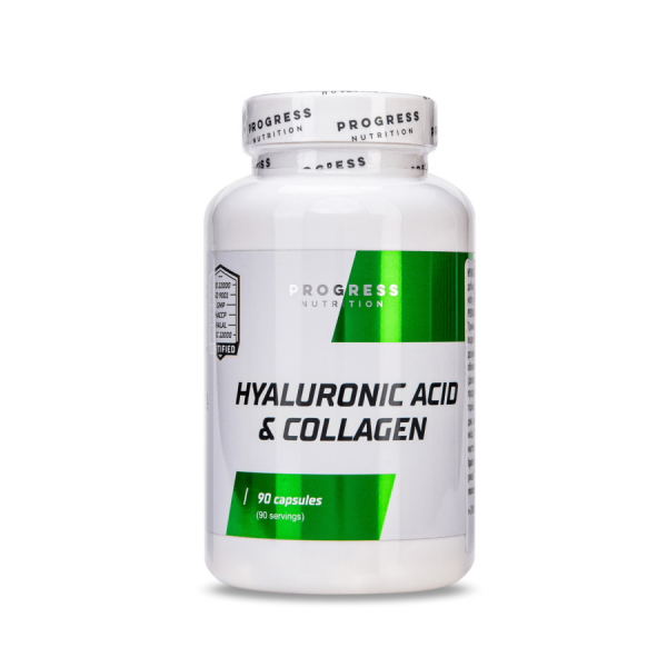 Натуральна добавка Progress Nutrition Hyaluronic acid & Collagen, 90 капсул