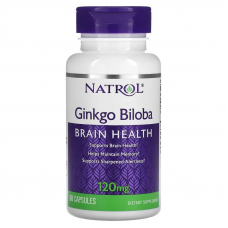 Натуральна добавка Natrol Ginkgo Biloba 120 mg, 60 капсул