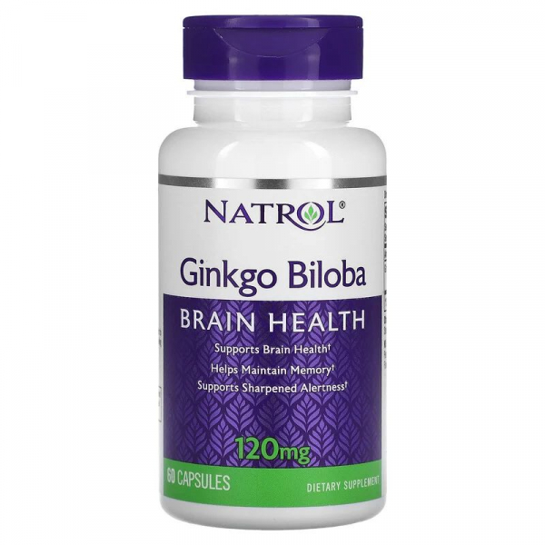 Натуральна добавка Natrol Ginkgo Biloba 120 mg, 60 капсул