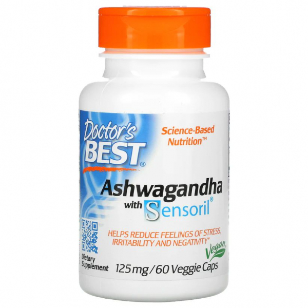 Натуральна добавка Doctor's Best Ashwagandha 125 mg, 60 вегакапсул