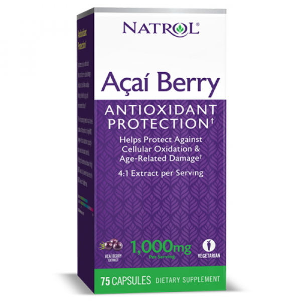 Натуральна добавка Natrol AcaiBerry 1000 mg, 75 вегакапсул