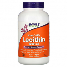 Натуральна добавка NOW Lecithin 1200 mg, 200 капсул