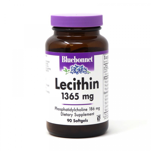 Натуральна добавка Bluebonnet Nutrition Natural Lecithin 1365 mg, 90 капсул