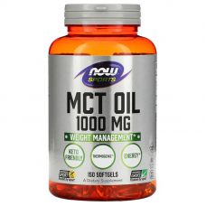 Передтренувальний комплекс NOW Sports MCT Oil 1000 mg, 150 капсул