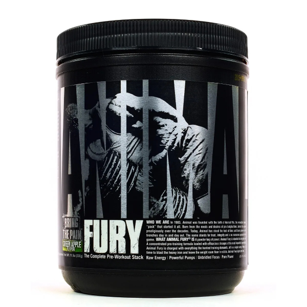 Передтренувальний комплекс Universal Nutrition Animal Fury, 20 порцій Зелене яблуко (338 грам)