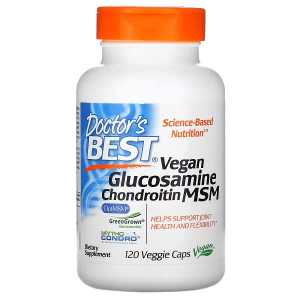 Препарат для суглобів і зв'язок Doctor's Best Vegan Glucosamine Chondroitin MSM, 120 вегакапсул