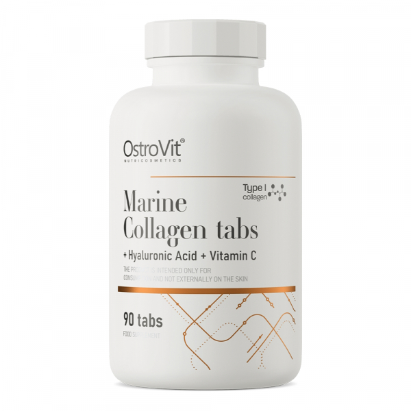 Препарат для суглобів і зв'язок OstroVit Marine Collagen with Hyaluronic Acid and Vitamin C, 90 капсул