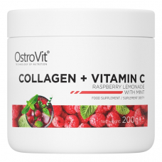 Препарат для суглобів і зв'язок OstroVit Collagen + Vitamin C, 200 грам Малиновий лимонад із м'ятою
