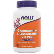 Препарат для суглобів і зв'язок NOW Glucosamine & Chondroitin with MSM, 90 капсул Препарат для суглобів і зв'язок NOW Glucosamine & Chondroitin with MSM, 90 капсул