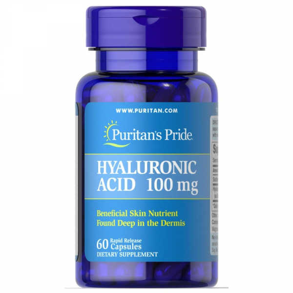 Препарат для суглобів і зв'язок Puritan's Pride Hyaluronic Acid 100 mg, 60 капсул