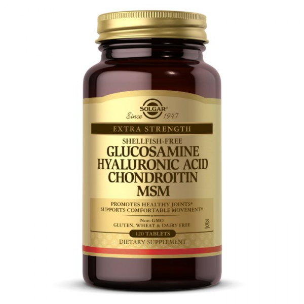 Препарат для суглобів і зв'язок Solgar Glucosamine Hyaluronic Acid Chondroitin MSM, 150 таблеток