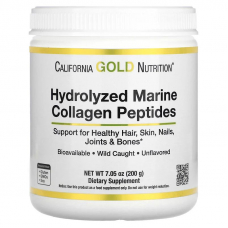 Препарат для суглобів і зв'язок California Gold Nutrition Hydrolyzed Marine Collagen Peptides, 200 грам Препарат для суглобів і зв'язок California Gold Nutrition Hydrolyzed Marine Collagen Peptides, 200 грам