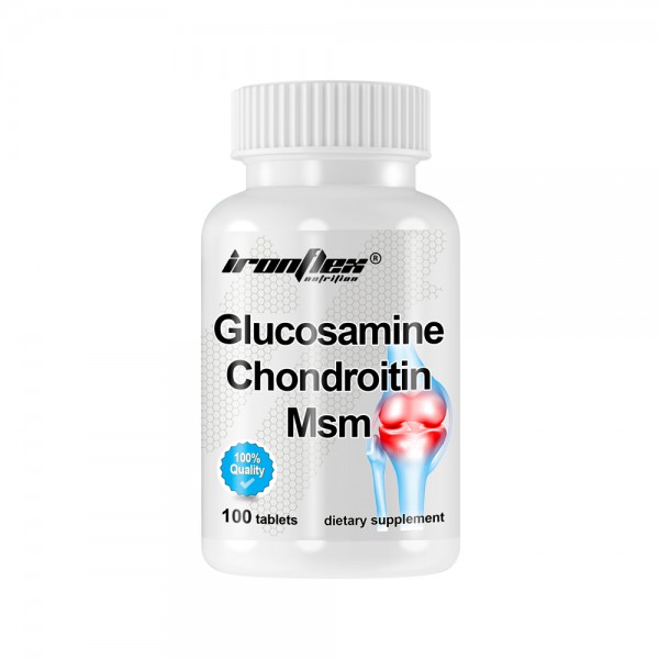 Препарат для суглобів і зв'язок IronFlex Glucosamine + Chondroitin + MSM, 100 таблеток