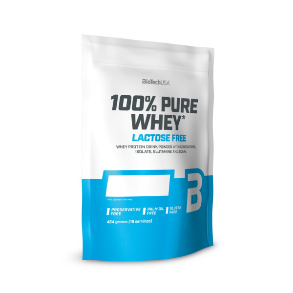 Протеїн BioTech 100% Pure Whey Lactose Free, 454 грам Полуниця