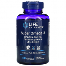 Жирні кислоти Life Extension Super Omega-3, 120 капсул Жирні кислоти Life Extension Super Omega-3, 120 капсул