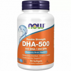 Жирні кислоти NOW DHA 500, 90 капсул Жирні кислоти NOW DHA 500, 90 капсул