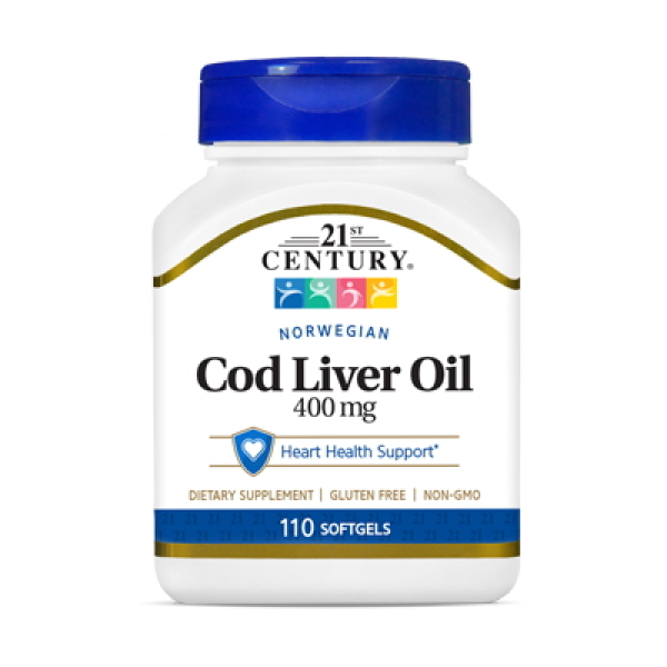 Жирні кислоти 21st Century Cod Liver Oil 400 mg, 110 капсул