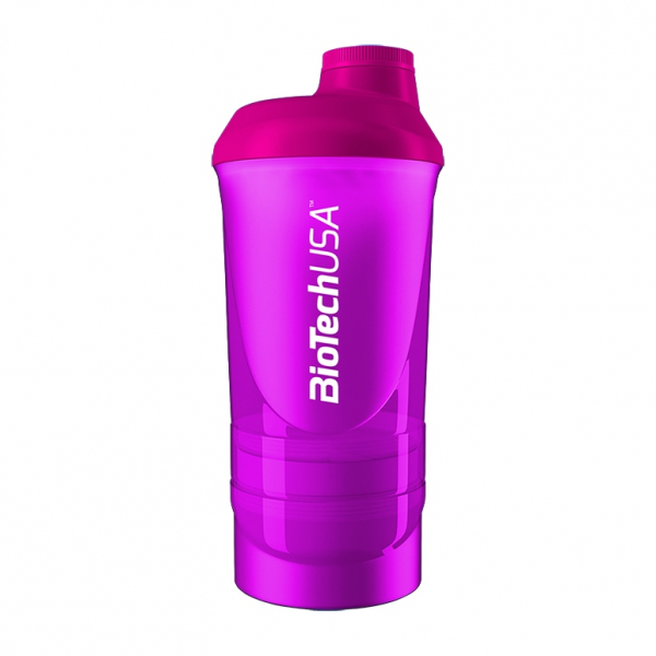 Шейкер Biotech Wave + Shaker 3in1 600 мл, рожевий