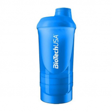 Шейкер Biotech Wave + Shaker 3in1 600 мл, Blue