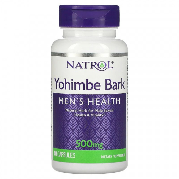 Стимулятор тестостерону Natrol Yohimbe Bark 500 mg, 90 капсул