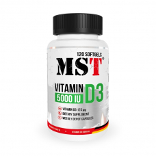 Вітаміни та мінерали MST Vitamin D3 5000 IU, 120 капсул