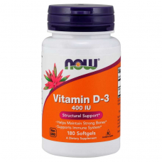 Вітаміни та мінерали NOW Vitamin D3 400 IU, 180 капсул Вітаміни та мінерали NOW Vitamin D3 400 IU, 180 капсул